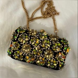 J.CREW FLORAL EMBELLISHED EVENING BAG NEW WITHOUT TAG